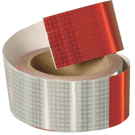 Reflexite REFLEXITE Red/White DOT Reflective Tape, 2"W x 30'L 3KLH3